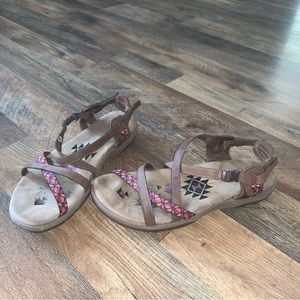 Skechers brown reggae slim vacay strappy sandals shoes size 10